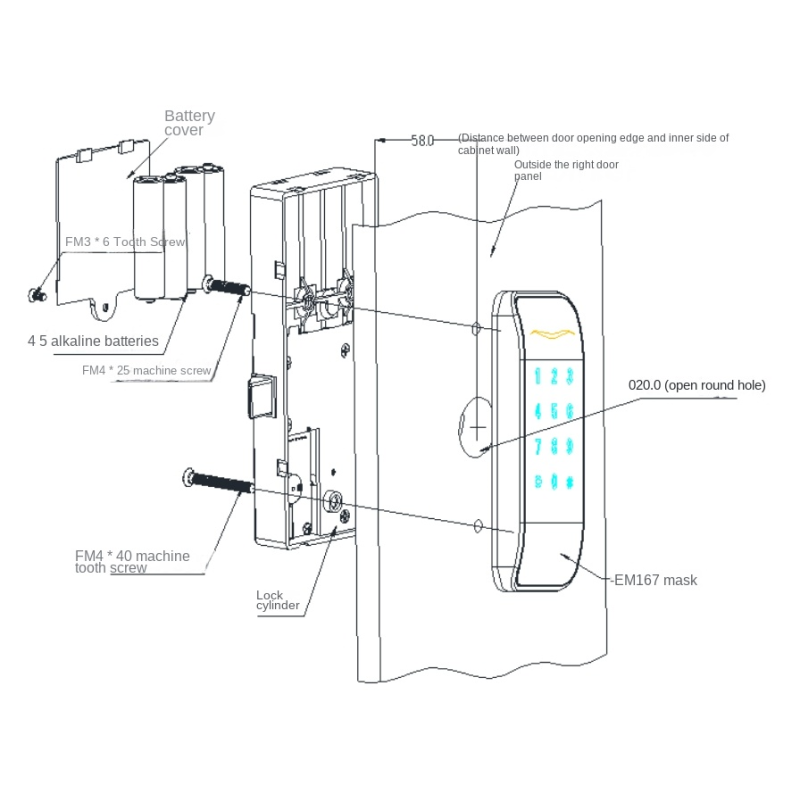English manual for SNBM167-Code lock with TTLOCK app
