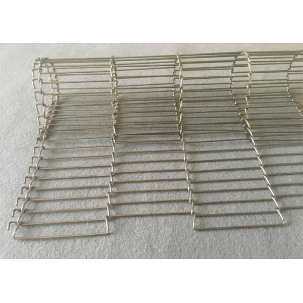 Edge Loop SS Flat Wire Conveyor Belt , Flat Flex Mesh Belt For Cleaning Machine