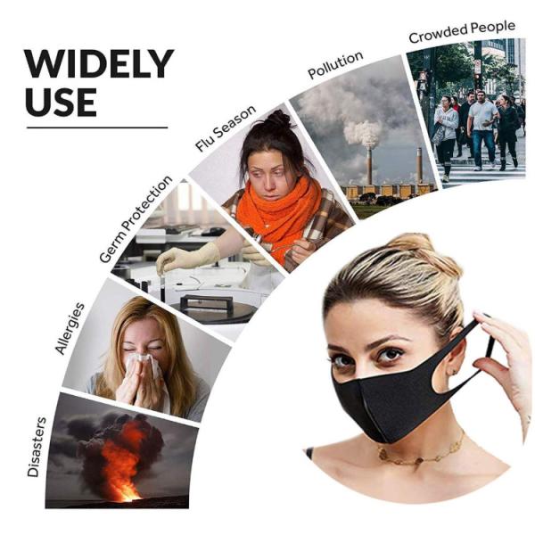 Black 3D Sponge Foam KN90 Particulate Filtering Mask