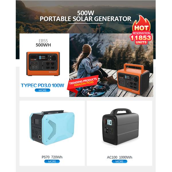 Renewable Solar Portable System 500W 220V Backup Solar Power System FCC