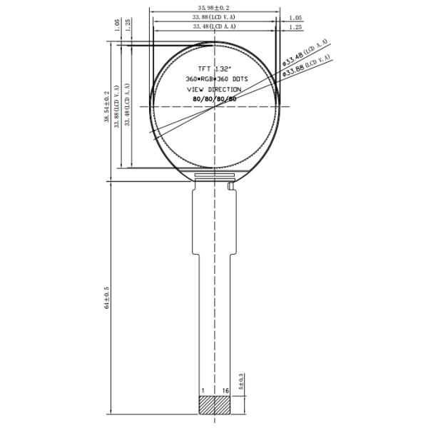 High-Performance 1.32" Round LCD Display Module with 360x360 Resolution - Factory