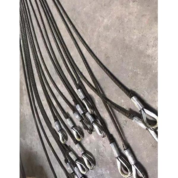 Include Looping Cable Gripper Customized Heavy Duty Steel Wire Rope With Double Hook For Hanging