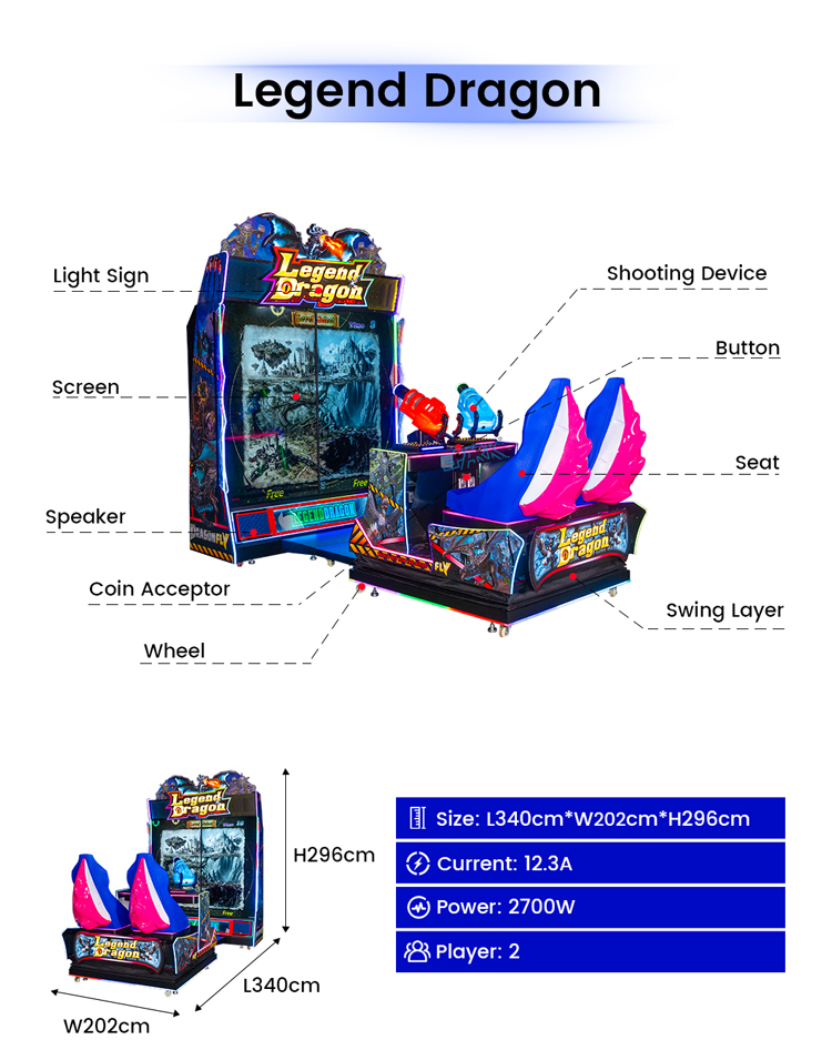 2 Player Arcade Game Machine Interactive Simulator Equipment