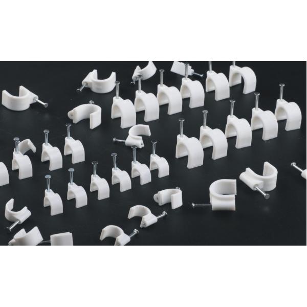 Cable Clips plastic round and flat type for fixing wire with nail