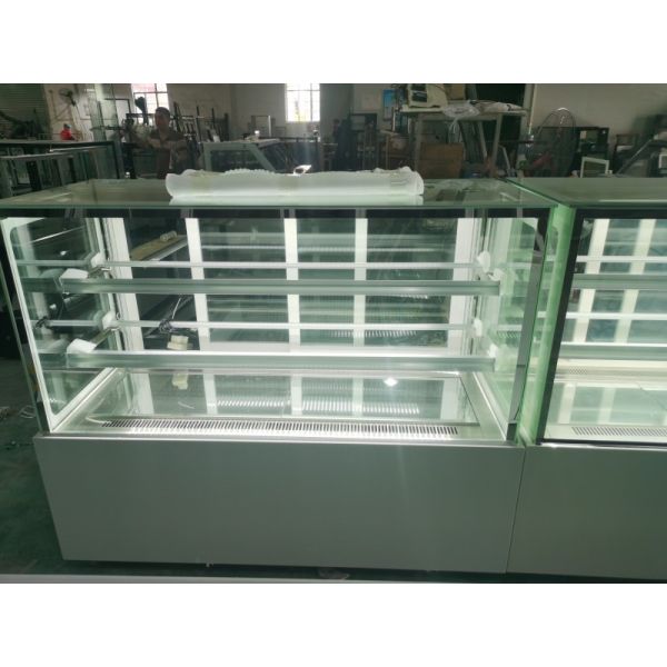 Square Glass Refrigerated Bakery Showcase Double Layer Bread Fridge