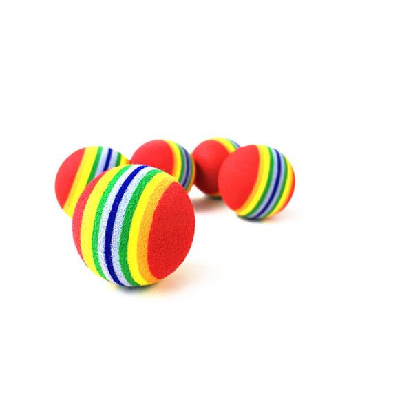 Interactive Elastic Material Rainbow Ball Pets Toy Silently Teasing Cats