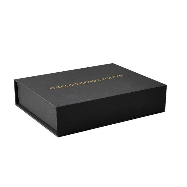 Magnet Paper Rigid Packaging Box Black Collapsible With Foam