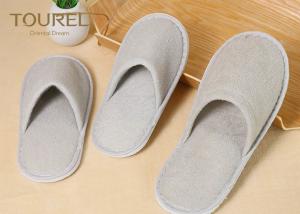 Quality Grey Closed Toe Disposable Hotel Slippers Terry Towel Extra Size for sale