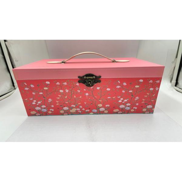 Wholesale Cardboard Customized Large Rectangle Mooncake Flat Pack Folding Magnetic Pink Gift Boxes With Handle