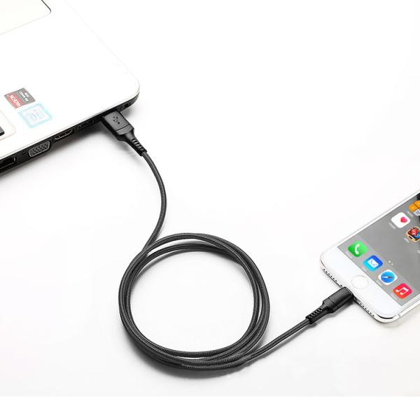 ROHS USB Lightning Charging Cable 480Mbps Apple Braided Lightning Cable