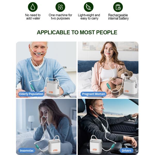 Mini Rechargeable O2 Portable Continuous Conveyo Compact Portable Oxygen Concentrator