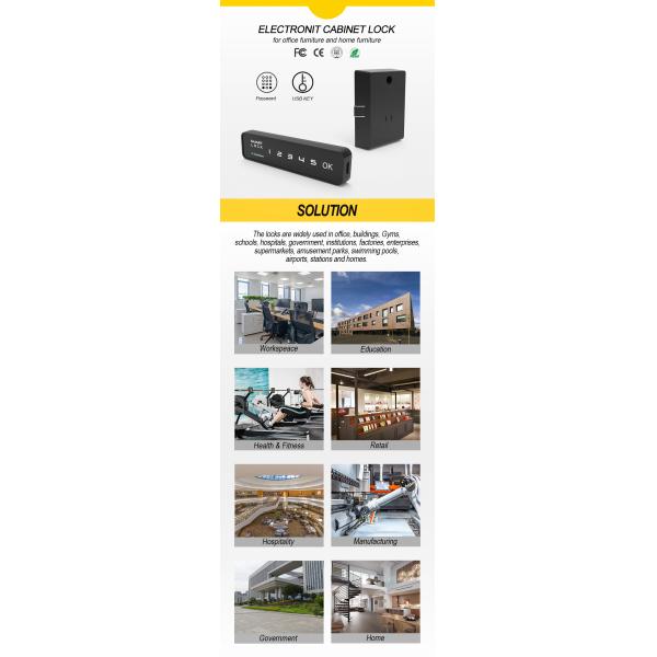 Secure Cabinet Access Password USB Key Combination Cabinet Lock with Blue tooth Network