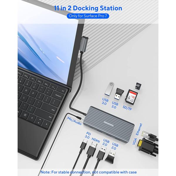 7 In 1 Usb C Hub Dock Station Dual With Card Reader Pro Pad Multi-Function Converter USB Hub For Mac