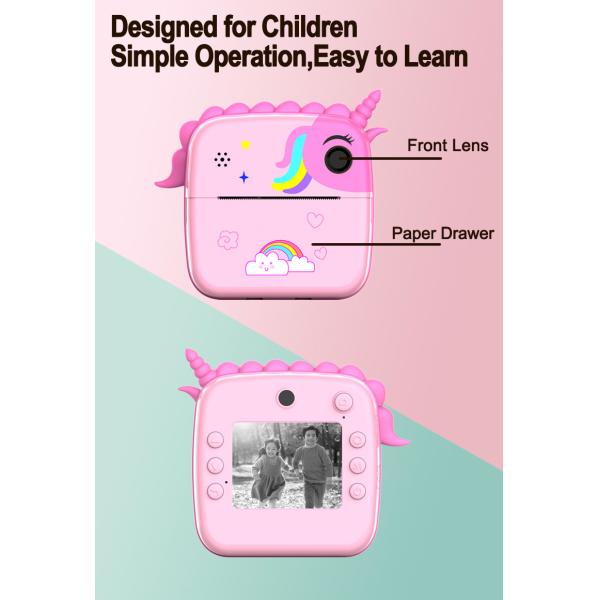 Instant Pocket Mini Inkless Thermal Printer Camera For Kids