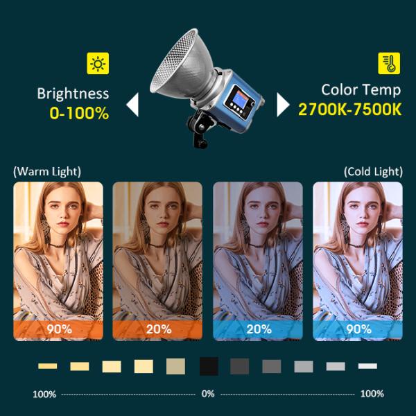 200W Daylight LED Video Light Continuous Output Bowens Mount Studio Light Video Spot Light ZR-200PRO 2700K- 7500K