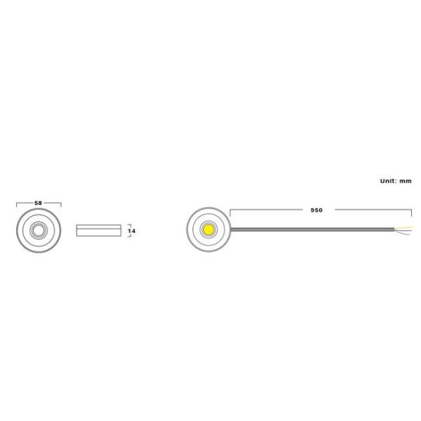 IP65 Dimmable led cabinet lights, Round shape, 3W surface mounted mini downlights