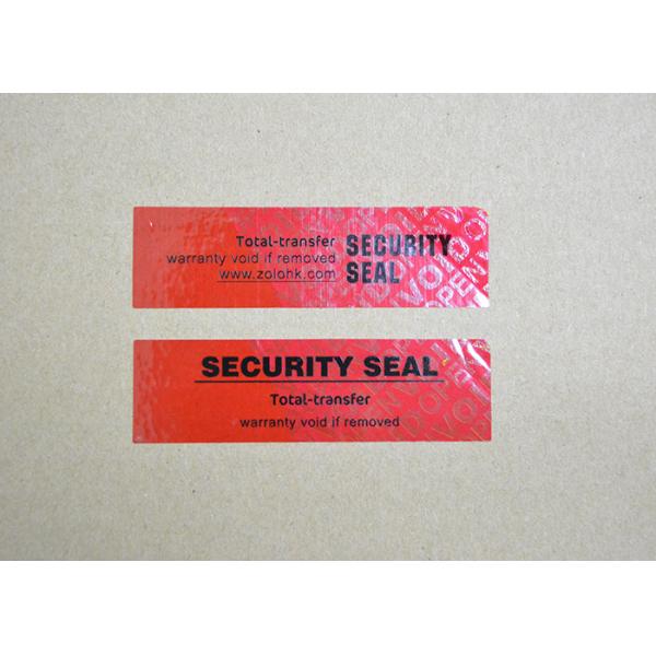 Total Transfer Tamper Proof VOID Security Labels With Perforation And Number