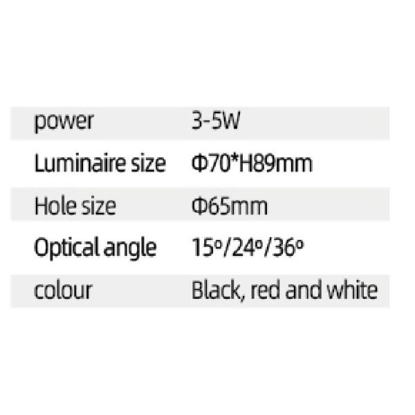 3W-5W LED Recessed Downlight IP65 Dimmable For Ceiling