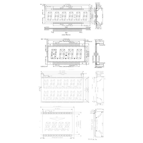 Custom 7 Segment LCD segment Display Optional Digit Tn Stn FSTN Va Display