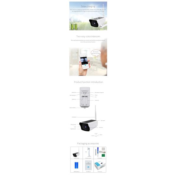 Night Vision 1.3W Solar 4G CCTV Camera , CMOS 4G Solar Powered Security Camera
