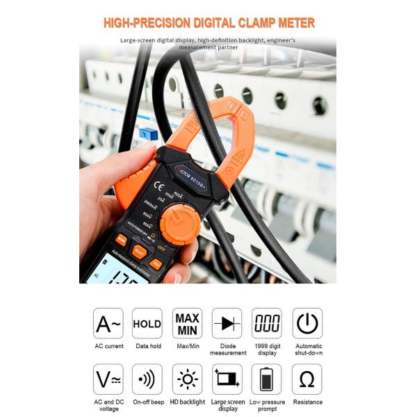 Portable Digital Clamp Multimeter LCD Display DC AC Clamp Meter