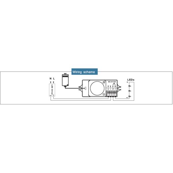 12-24VDC Dimmable Motion Sensor MC011D6 120W Max LED Light Operating Current 5A Max for Dimming Function