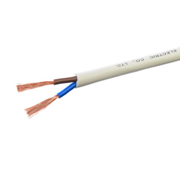 Copper Conductor PVC Insulation Wire 2 Core Flat 100M Flexible Power Cable