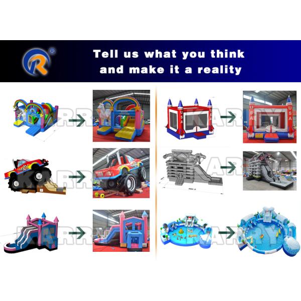 Large Bouncing Inflatables with Pool Digital Printing Waterslide