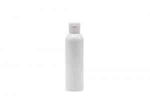 China 180ml Plastic Bottle White Cosmetic Shampoo Bottle With 24mm Disc Top Cap on sale