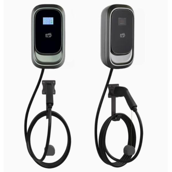 Compact Model Type 2 Wall Mounted AC EV Charger With Gun Base Mechanical No-Load Plug In /Pull Out 10000 Times -30°C 50°C