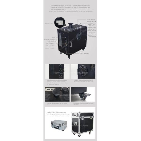 Sayok 360 Degree Projector Interactive Projection Function Inflatable Dome Planetarium Star Projector