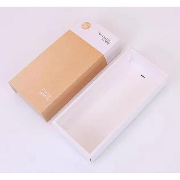 Customized White Cardboard Packaging Drawer Box Data Cable Top And Bottom Cover Paper Box Cosmetics