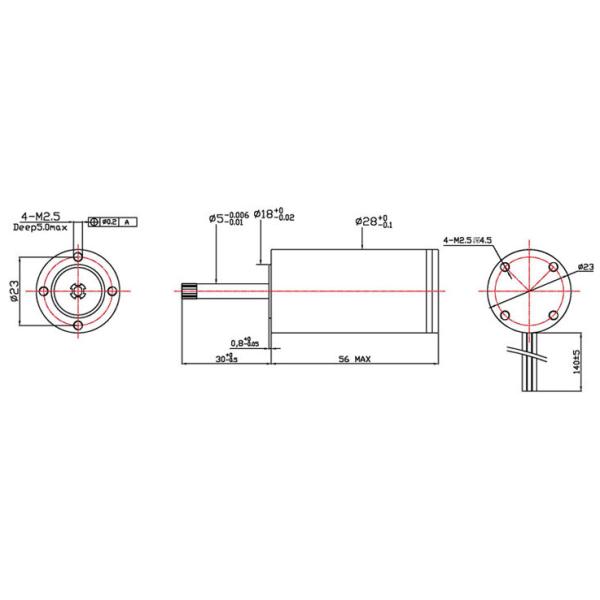 Low EMI Coreless DC Motor 28mm High End EC Without Cogging