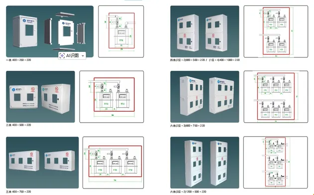 Durable 4-Unit SMC Gas Meter Box with Multi-Point Locking Device