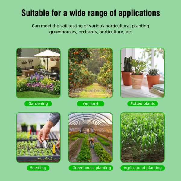 LCD Display Backlight 3 In 1 Garden Flowers Sensor Plants Acidity Humidity Detector PH Meter Soil Moisture Tester