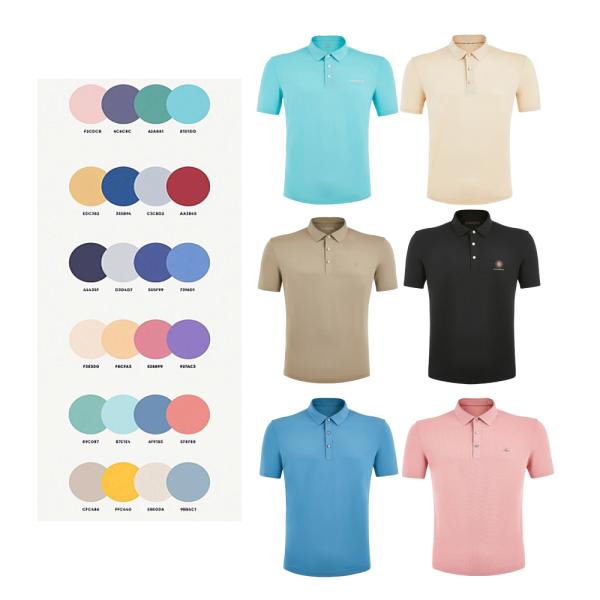 Custom Premium Black White Basic Essential Skin-friendly Wrinkle Free Seamless Polo T-shirt Embroidered Cotton Embossed