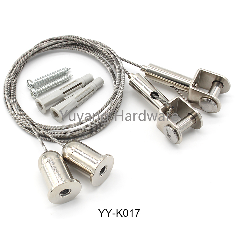 Dongguan Custom Lighting Accessories Brass Adjustable Hook Cable Gripper for Cable Hanging Kit