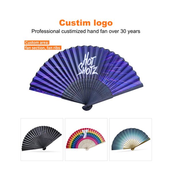 High Quality Personalized Custom Printing Wedding Bamboo Handheld Foldable Hand Fan