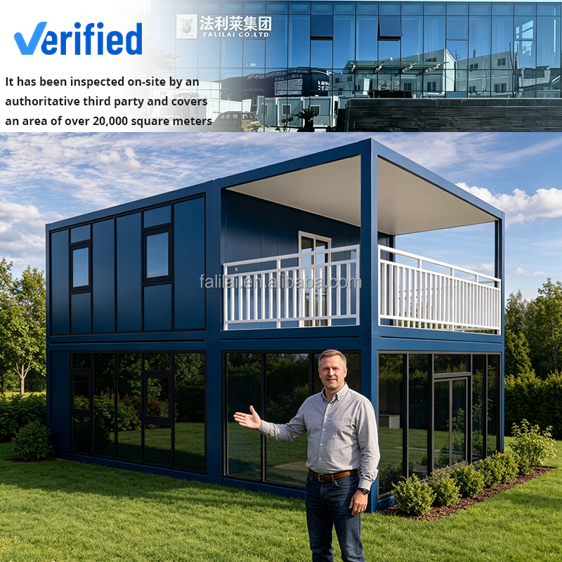20ft Stackable Modular Container Hotel Apartment Building with Large Balcony Customizable Steel Sandwich Panel Modern Design