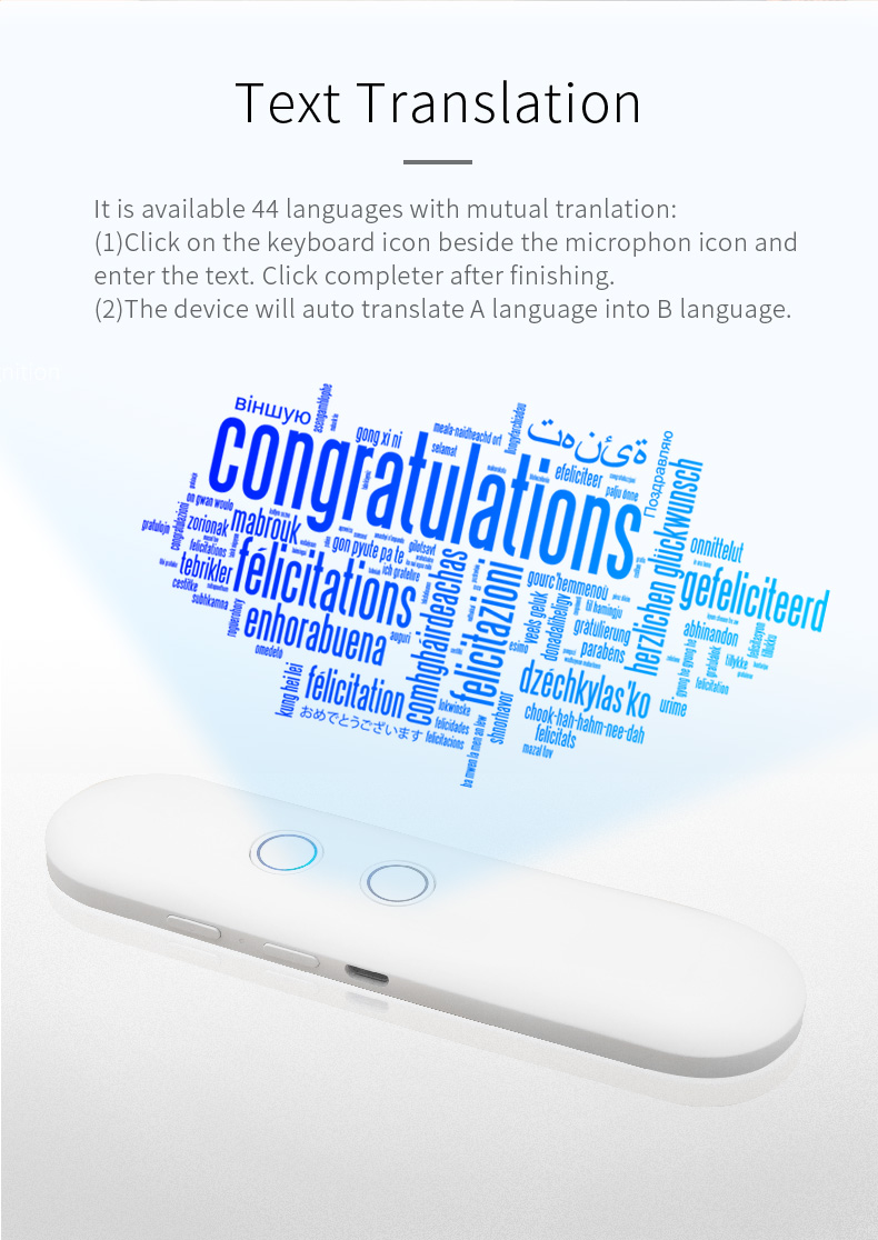 Two Way Portable Language Translator Machine Mini AI Translation Pen
