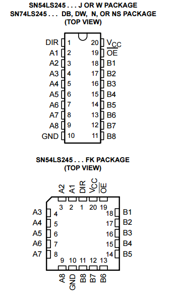 Sn74ls245dwr Optical Integrated Circuits Programmable IC Chips Octal Bus Transceivers 3 State Outputs