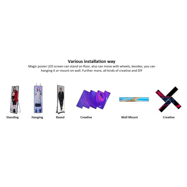 Creative Digital LED Poster Display High Resolution Flexibility Real-Time Updates Energy Saving For Shopping Centers