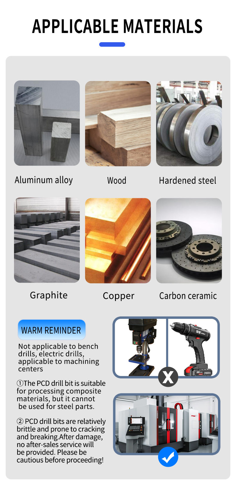 PCD Chamfer Cutter Tool Drill Bit Precision Diamond CNC Bits