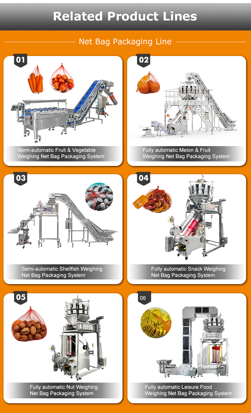 Automatic Onion Mesh Bag Packing Machine with Clipper and Labeling System
