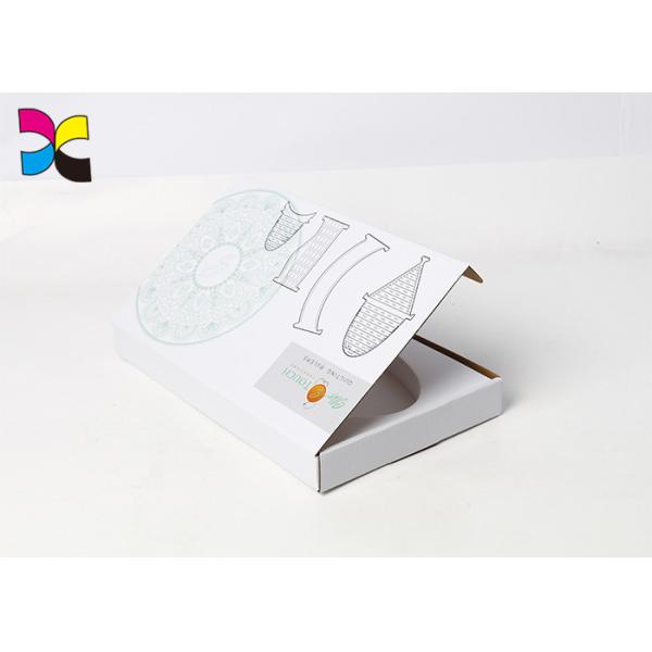 White Custom Packaging Boxes Shipping Corrugated Printing Flat Simple Concise With Insert