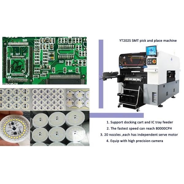 SMT Pick And Place Machine Double System Rail For LED Lights / PCB Driver