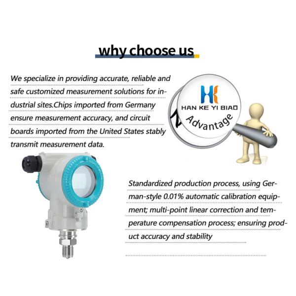 Hank Pressure Transmitter Explosion-proof Diffusion Silicon Smart Pressure Sensor 1.6mpa High Precision Measurement Transmitter