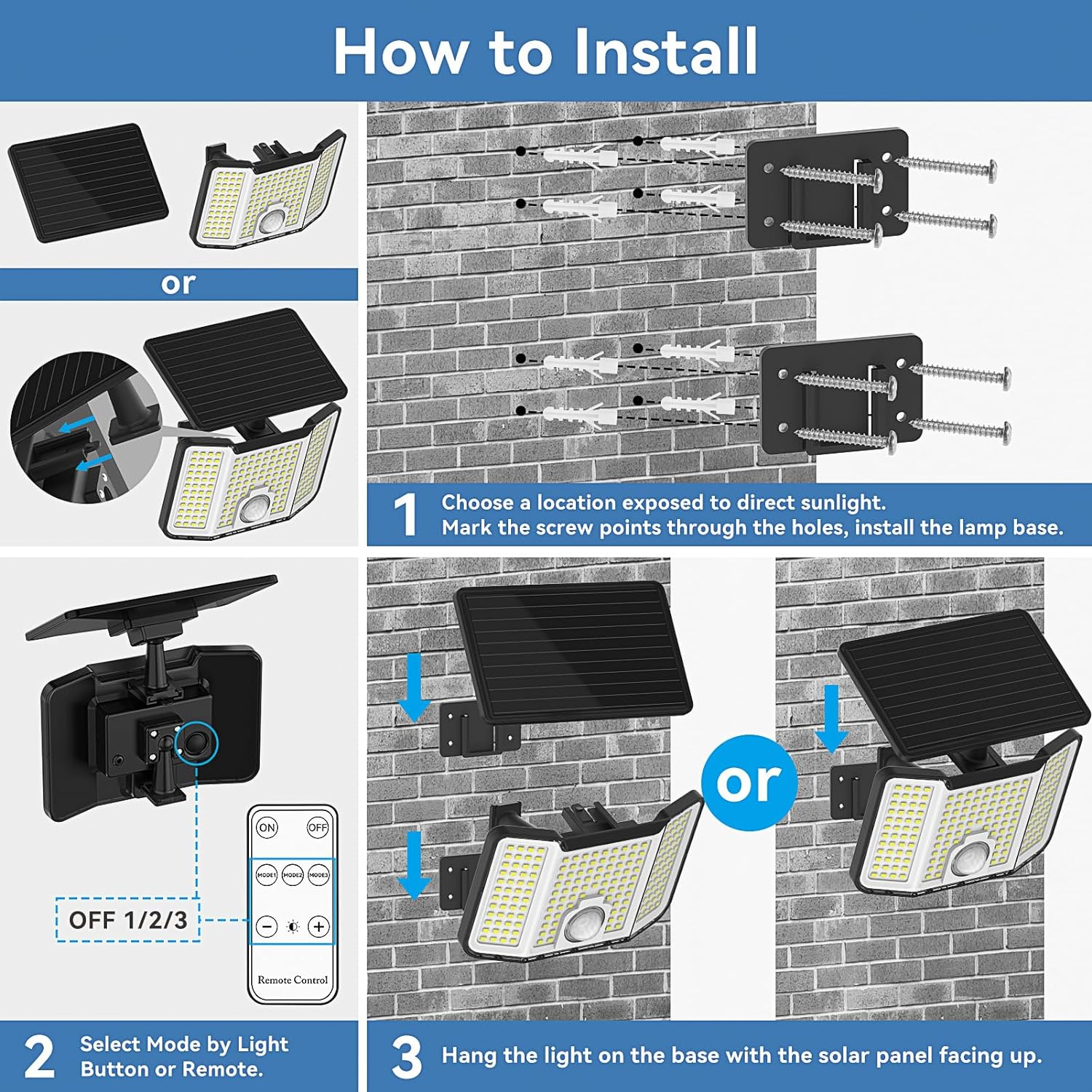 Ultra Bright Solar Induction Light - CdTe Low Light Charging/2000 Lumens/Human Sensing