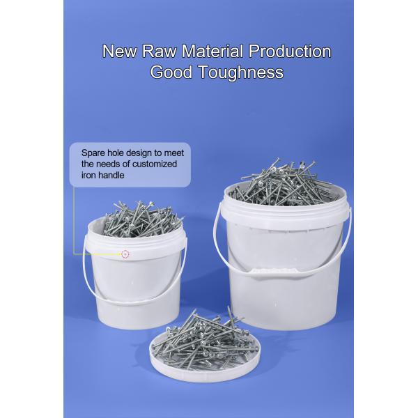 Personalized Thickened PP White Plastic Pail Bucket Storage Container With Screw Cap