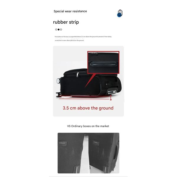 1750 Detachable widened version Soft-shell Luggage with Embedded TSA Lock, Waterproof Oxford Cloth and Silent Universal Aircraft Wheels